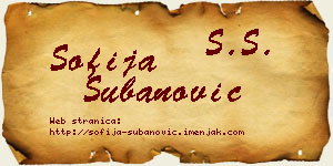 Sofija Subanović vizit kartica